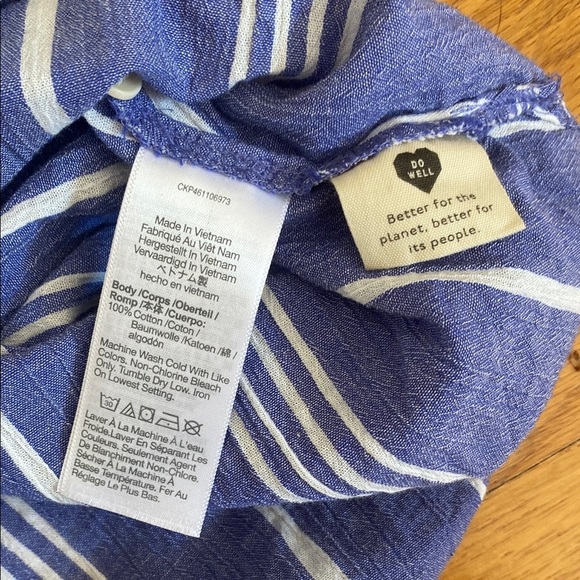 Madewell Blue and White Casual Button Down Shirt - Picture 3 of 3